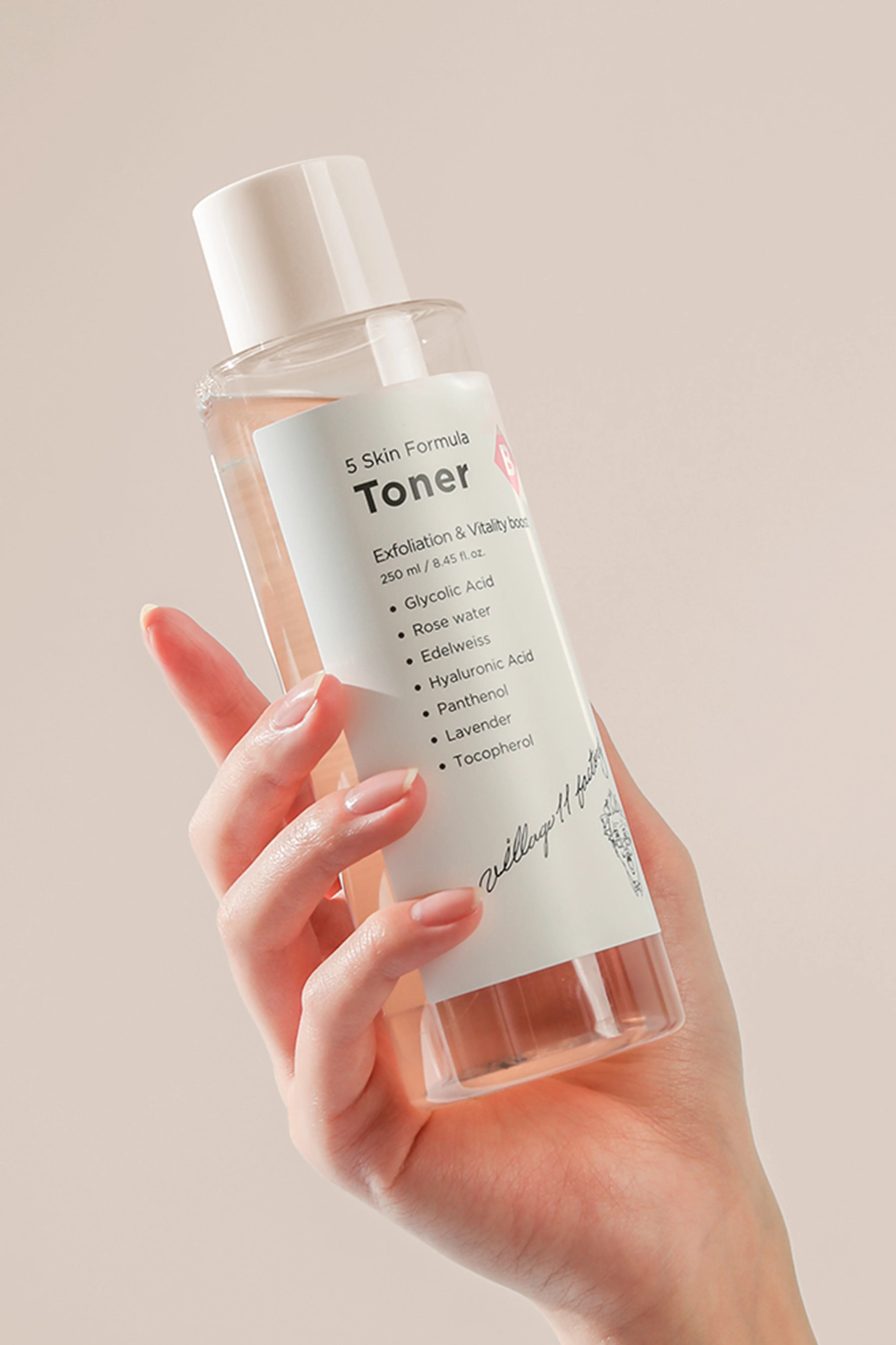 Village 11 Factory B Skin Formula Toner 250Ml - Arındırıcı, Canlandırıcı Ve Sıkılaştırıcı Gül & Glikolik Asit Tonik