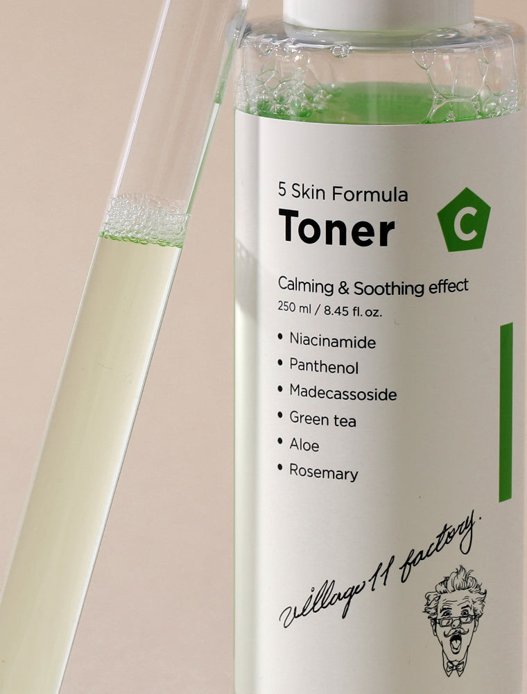 Village 11 Factory C Skin Formula Toner 250Ml - Anında Yatıştıran Ve Ton Dengeleyen Cica & Yeşil Çay Tonik