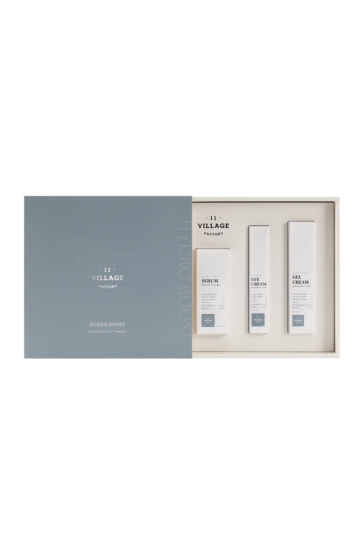 Village 11 Factory-Village 11 Factory Hydro Boost Set – Yoğun Nemlendirici Hyalüronik Asit Vegan Set-Cilt Bakım Setleri-1-Milagron.com