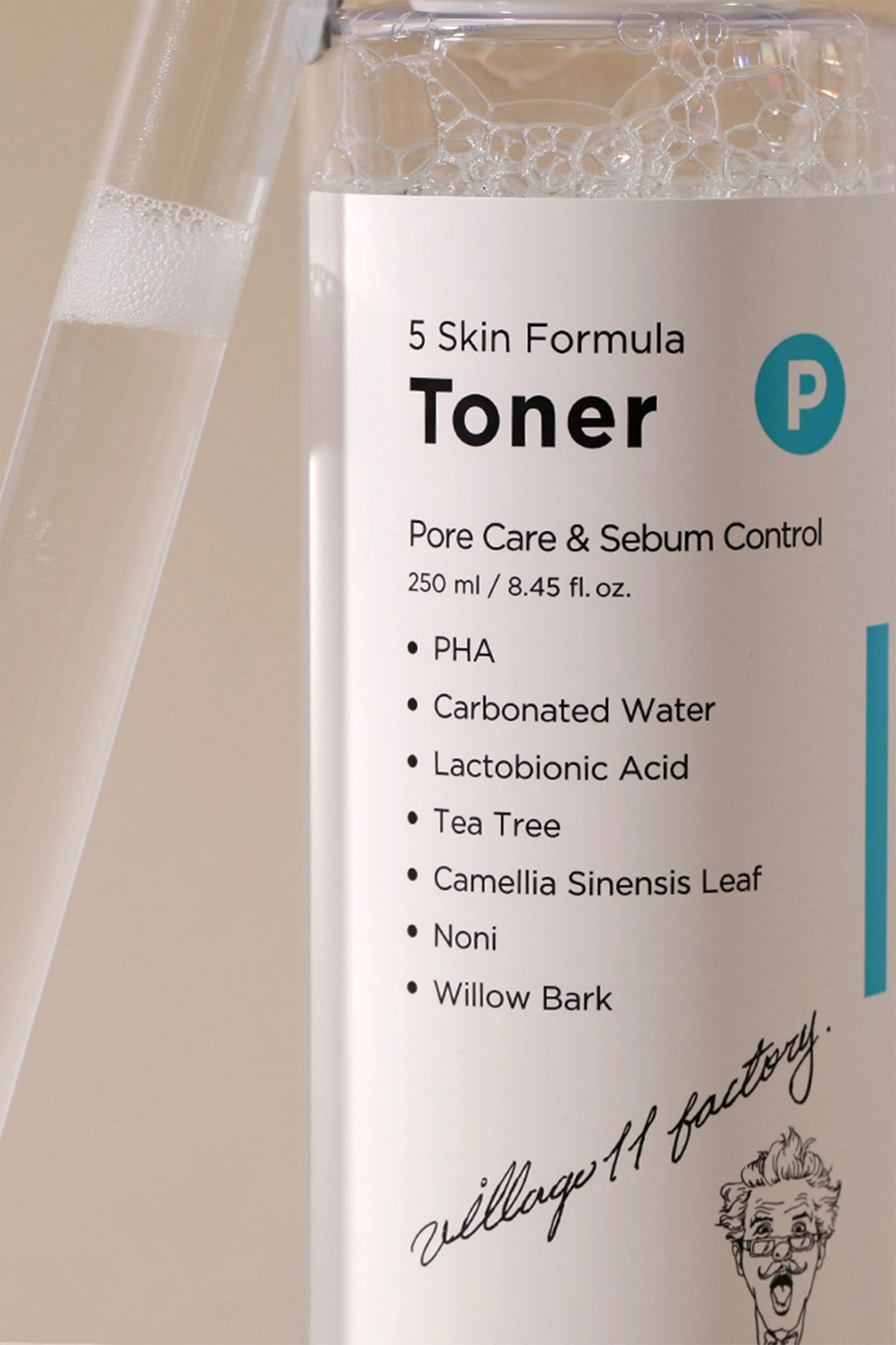Village 11 Factory-Village 11 Factory P Skin Formula Toner 250ml Gözenek & Sebum Arındırıcı Tonik-Tonik-2-Milagron.com
