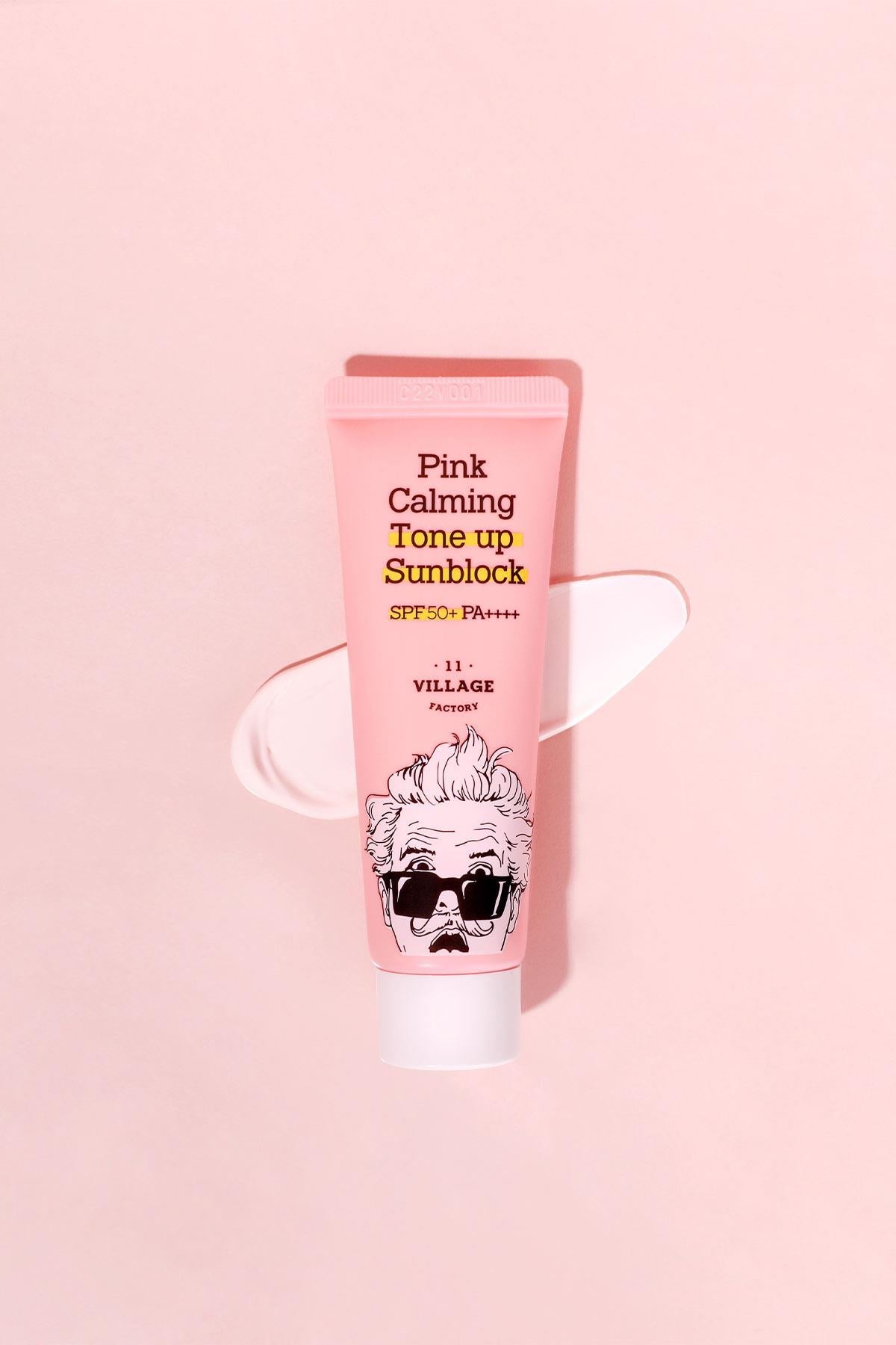 Village 11 Factory-Village 11 Factory Pink Calming Tone Up Sun Block Spf50+ Pa++++ 50ml Güneş Koruyucu & Makyaj Bazı-Güneş Koruyucu-2-Milagron.com
