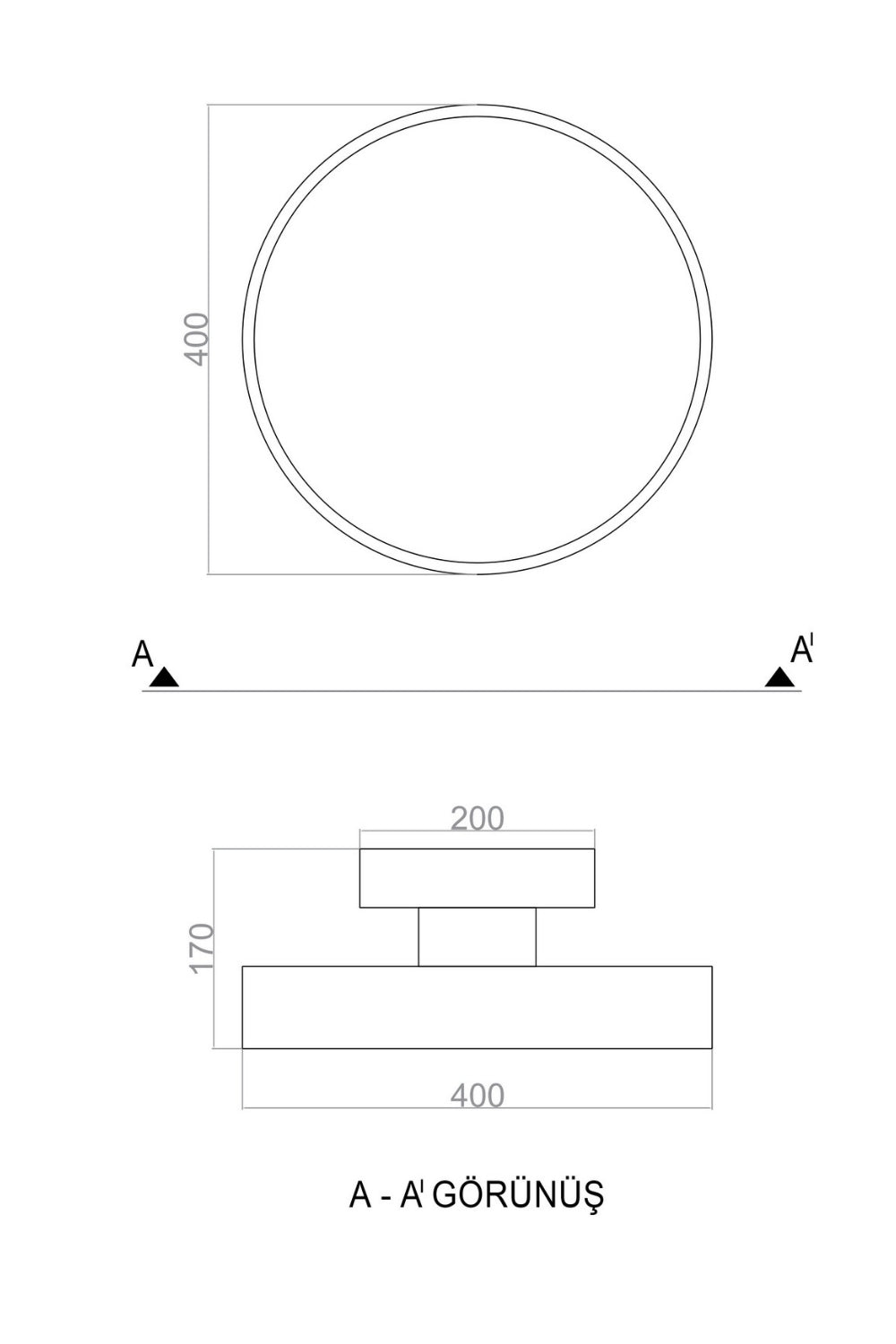 Modern Led Avize Plafonyer Ullgo 40 Cm - 5