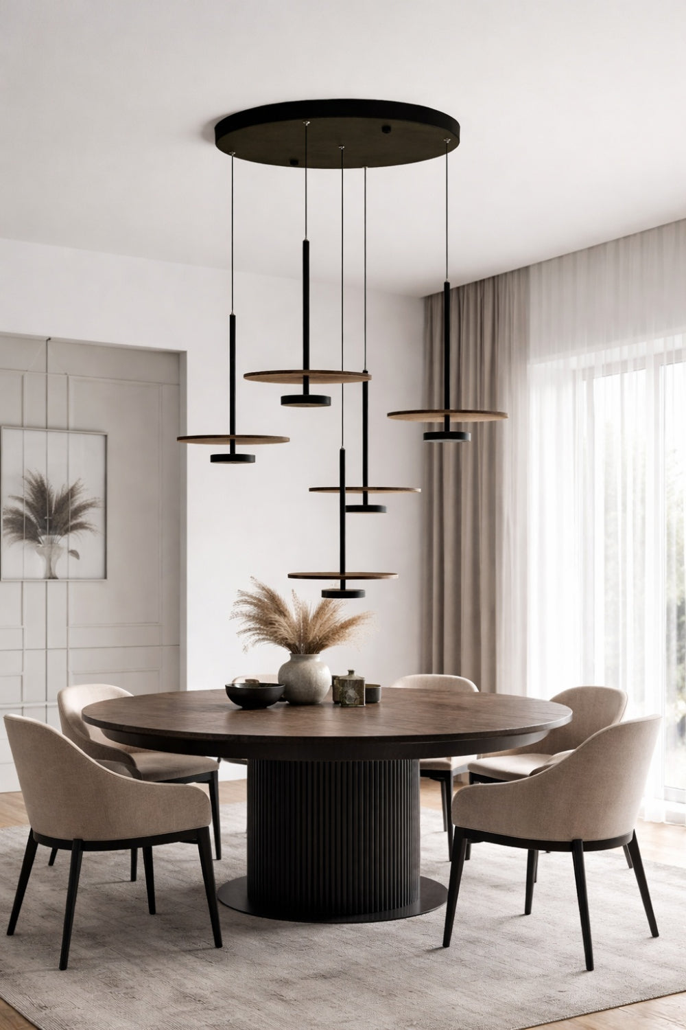 Nuvora Ahşap Modern Sarkıt Led Avize - 0