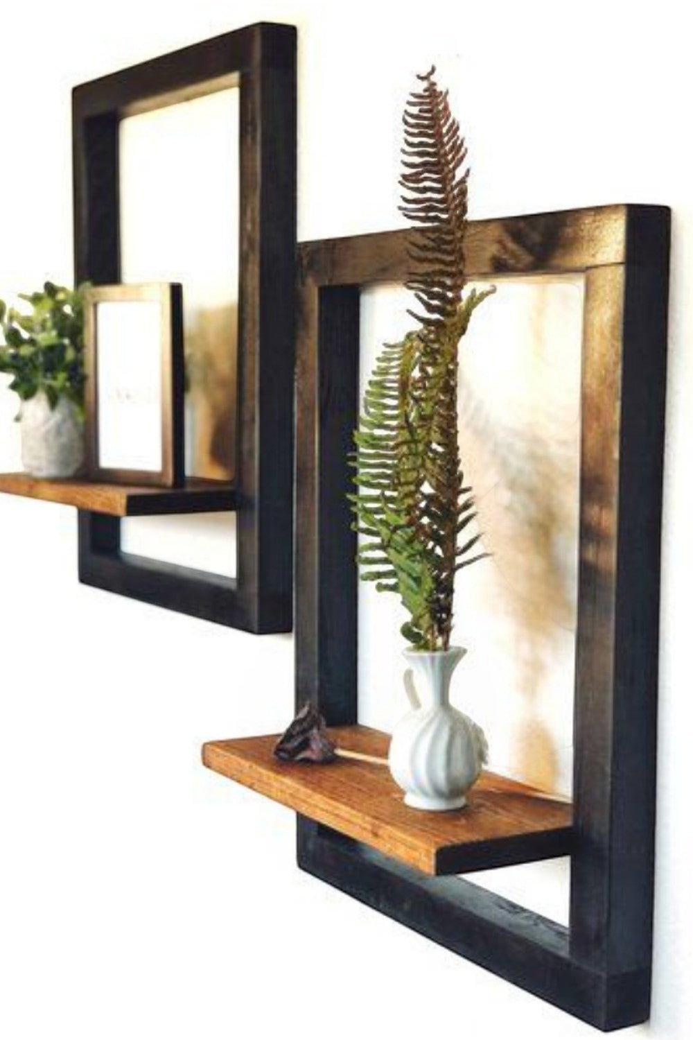 Vune Concept-El Yapımı Ahşap Yüzen Raf 2li Set-Duvar Rafı-3-Milagron.com