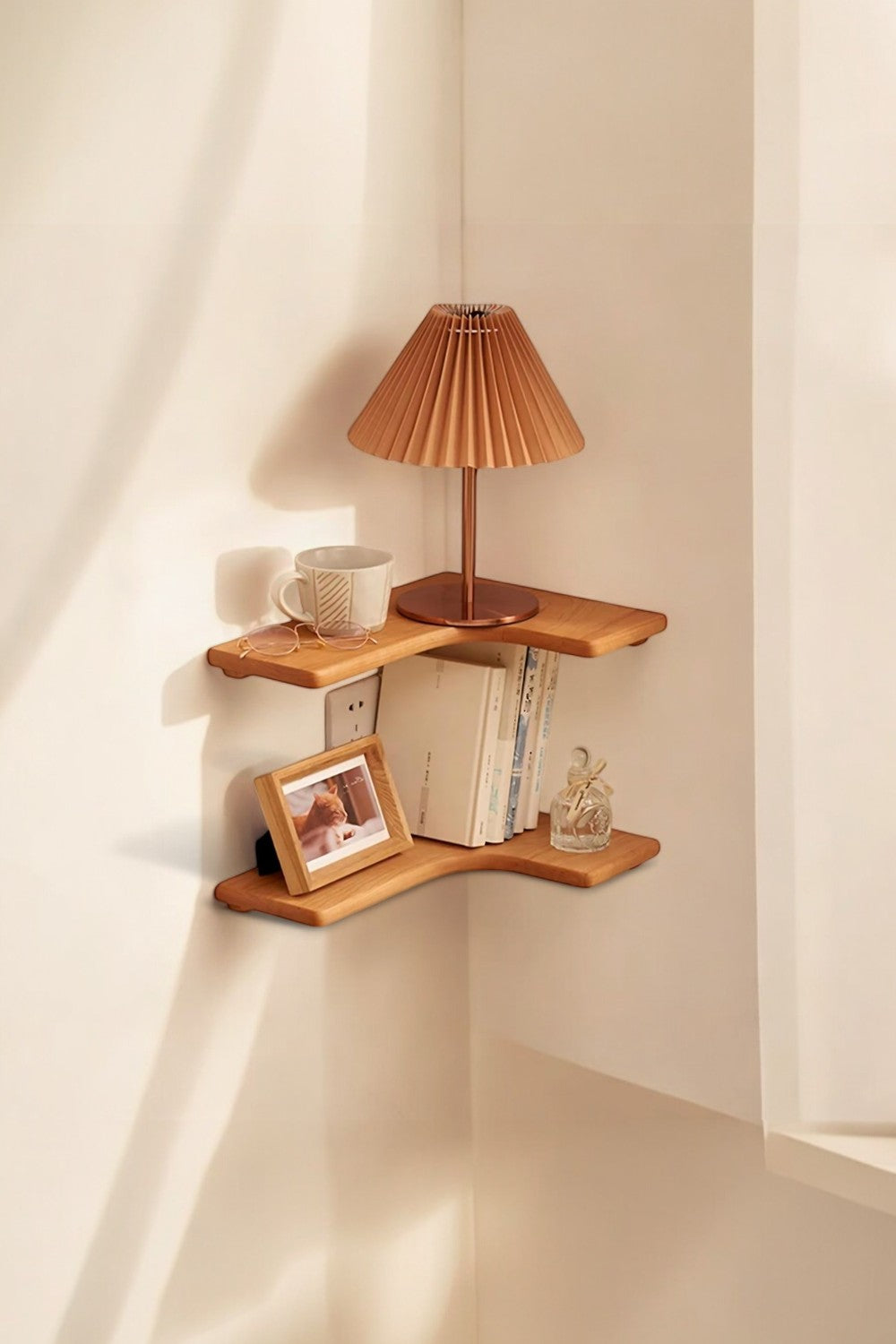 Vune Concept-Nefin El Yapımı Masif Ahşap Raf 2li Set-Duvar Rafı-1-Milagron.com