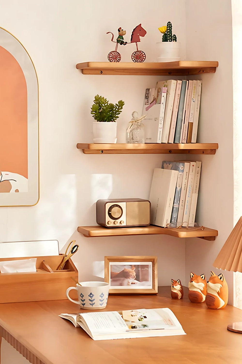 Vune Concept-Nefin El Yapımı Masif Ahşap Raf 2li Set-Duvar Rafı-6-Milagron.com