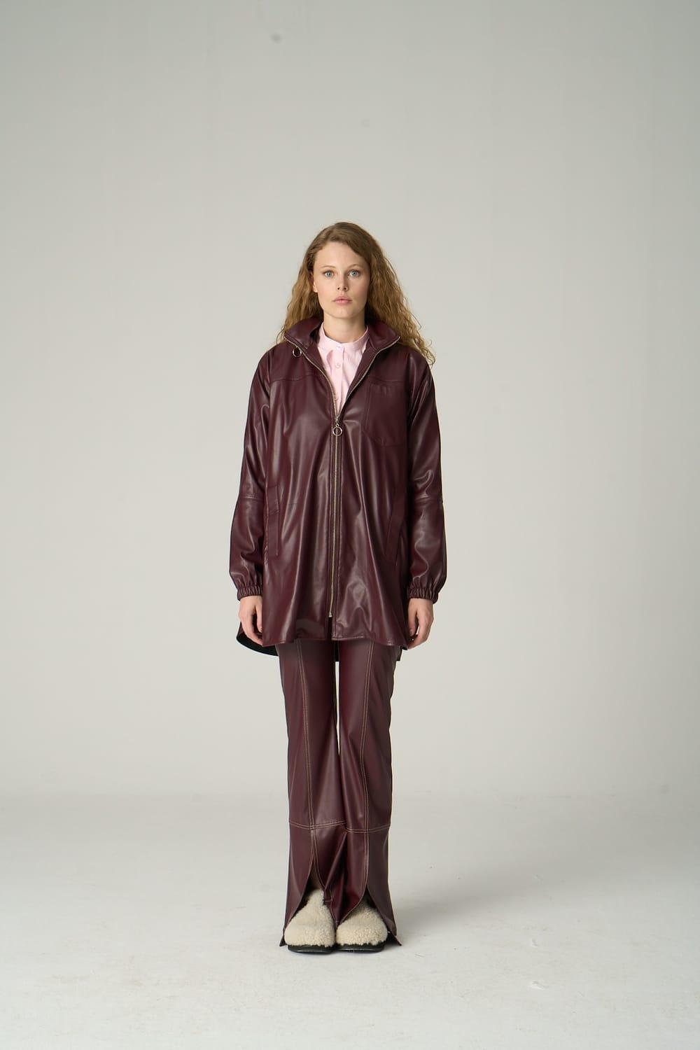 Vuu-Deri Dikiş Detaylı Pantolon-Deri Pantolon-1-Milagron.com