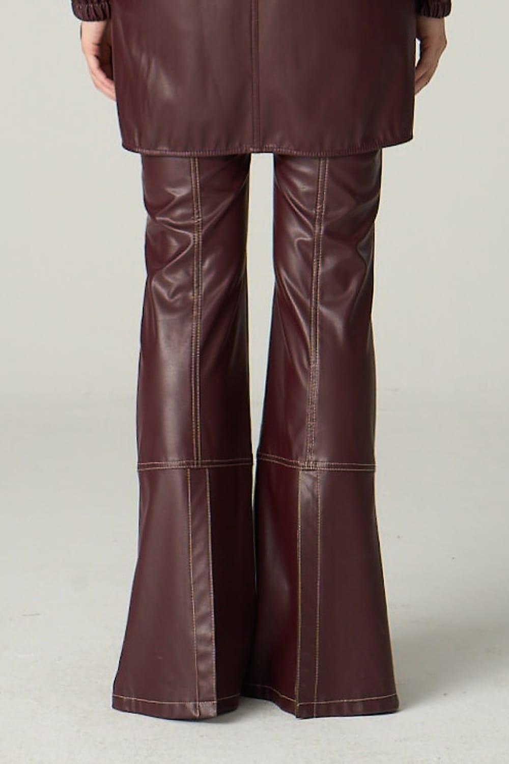 Vuu-Deri Dikiş Detaylı Pantolon-Deri Pantolon-3-Milagron.com