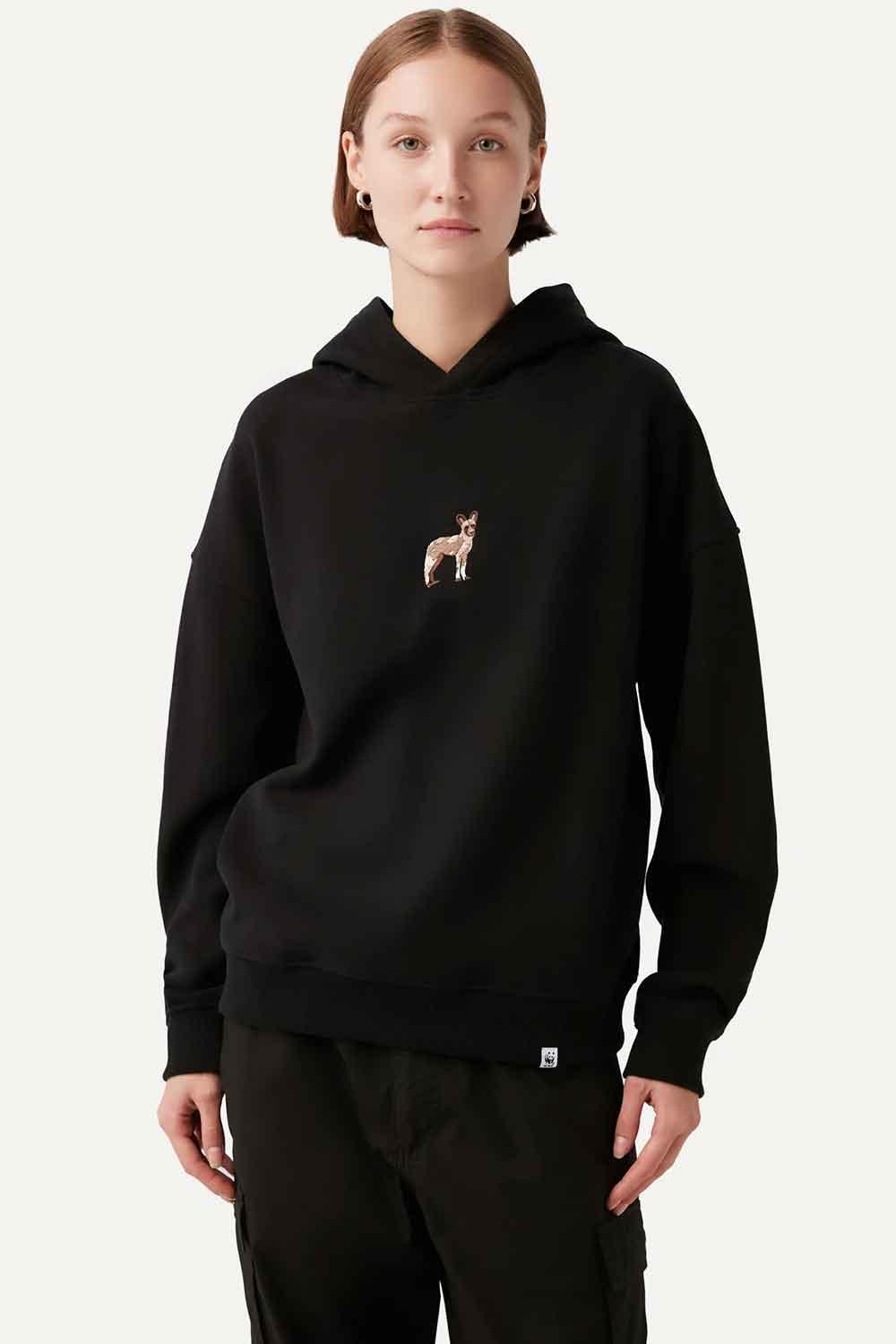 WWF Market-Afrika Yaban Köpeği Hoodie - Siyah-Sweatshirts & Hoodies-4-Milagron.com
