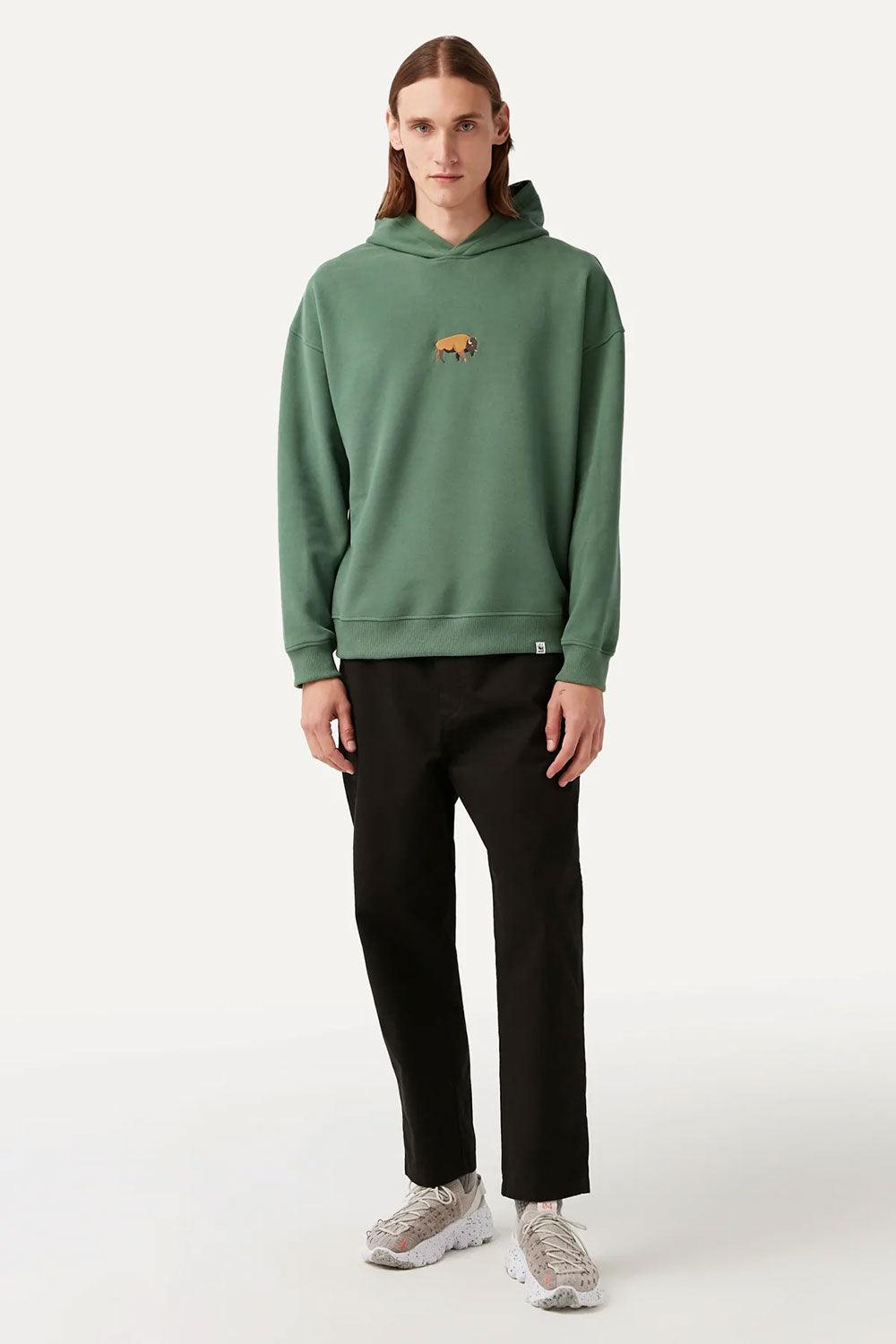 WWF Market-Bizon Hoodie - Su Yeşili-Sweatshirts & Hoodies-5-Milagron.com