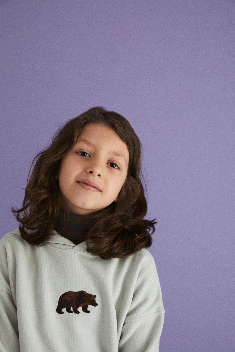 WWF Market-Bozayı Çocuk Hoodie - Açık Gri-Sweatshirts & Hoodies-5-Milagron.com