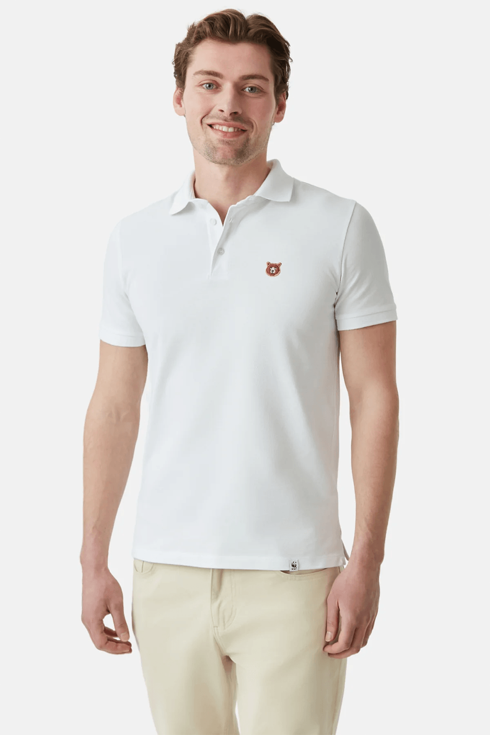 WWF Market-Bozayı Polo Yaka T-shirt - Beyaz-T-Shirts-3-Milagron.com