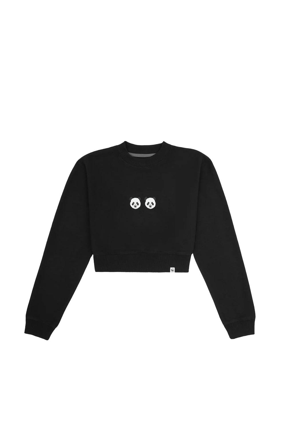 WWF Market-Chi & Chi Crop Sweatshirt - Siyah-Sweatshirts & Hoodies-1-Milagron.com