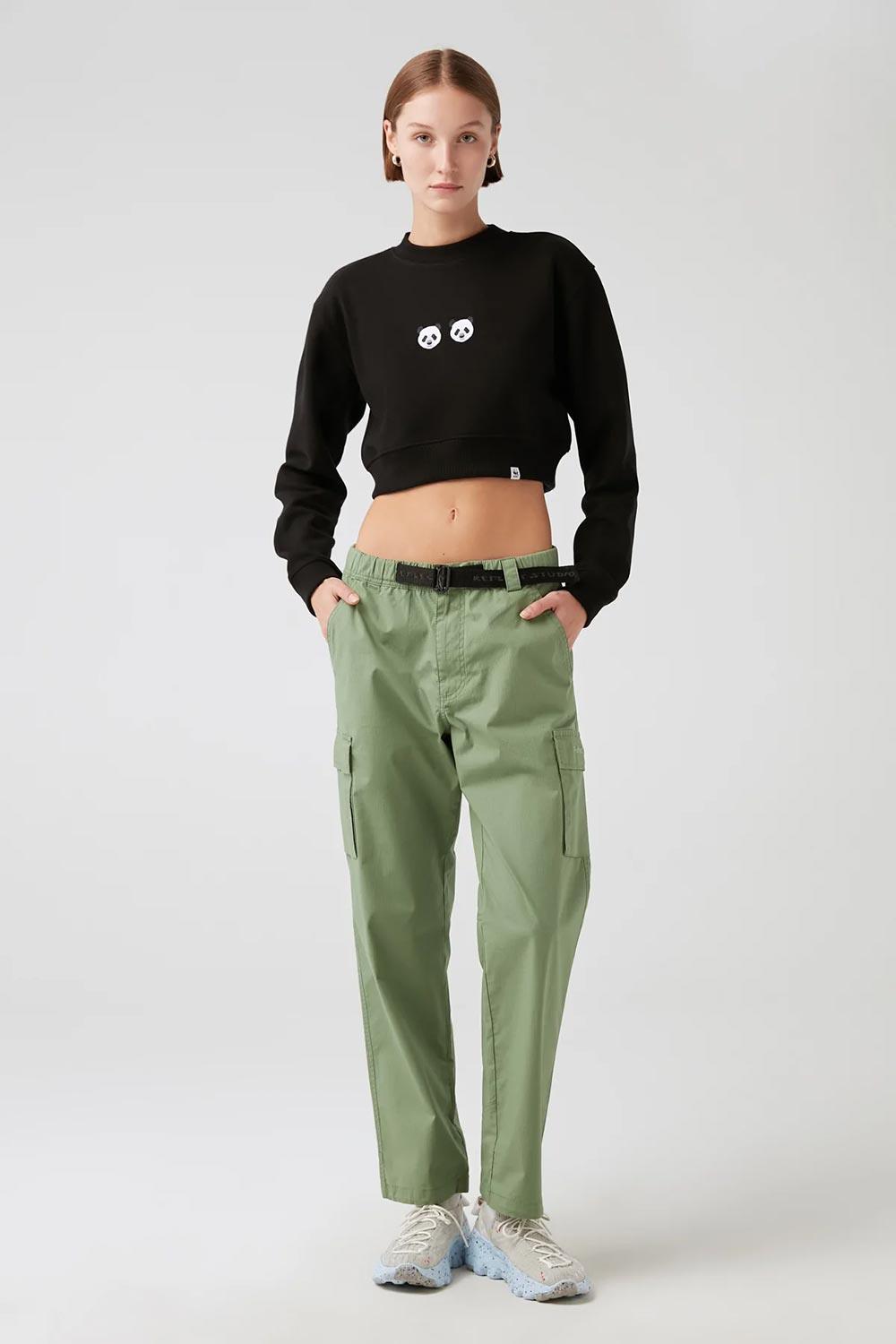 WWF Market-Chi & Chi Crop Sweatshirt - Siyah-Sweatshirts & Hoodies-4-Milagron.com