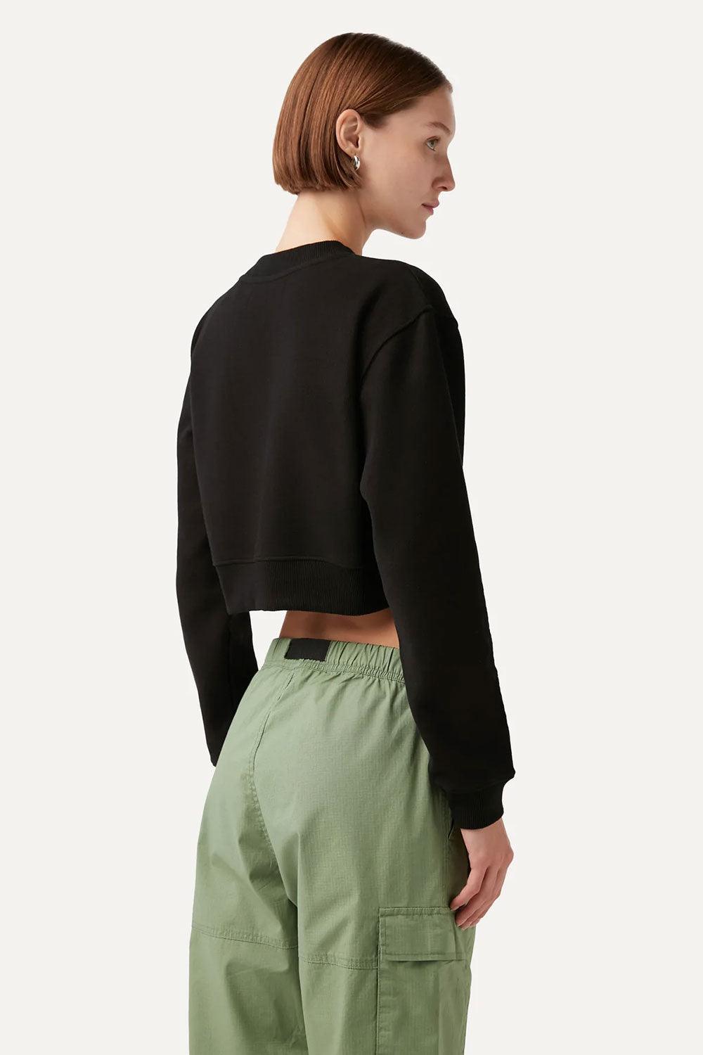 WWF Market-Chi & Chi Crop Sweatshirt - Siyah-Sweatshirts & Hoodies-5-Milagron.com