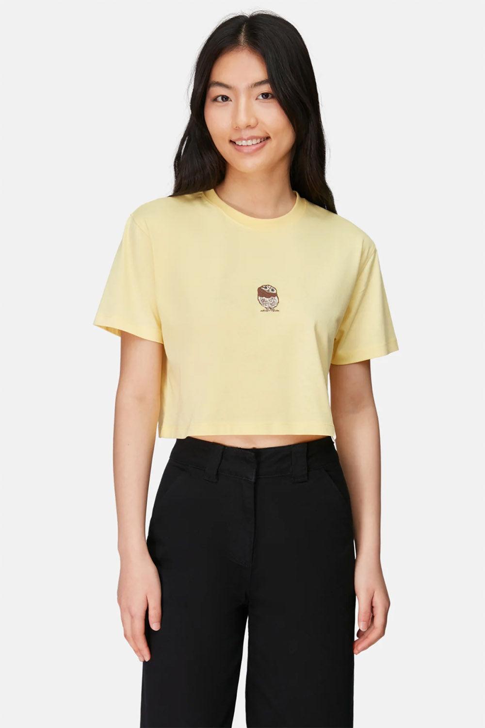 WWF Market-Cin Baykuşu Crop T-shirt - Açık Sarı-T-Shirts-2-Milagron.com