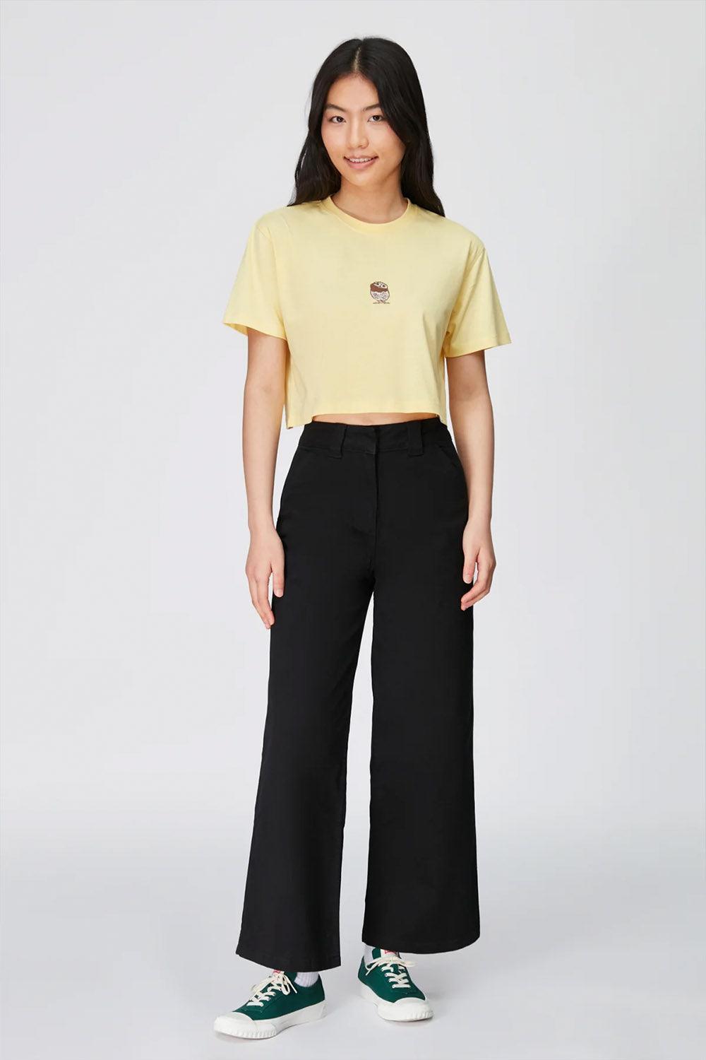 WWF Market-Cin Baykuşu Crop T-shirt - Açık Sarı-T-Shirts-5-Milagron.com