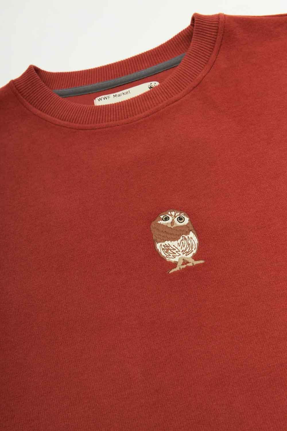 WWF Market-Cin Baykuşu Sweatshirt - Kiremit-Sweatshirts & Hoodies-2-Milagron.com