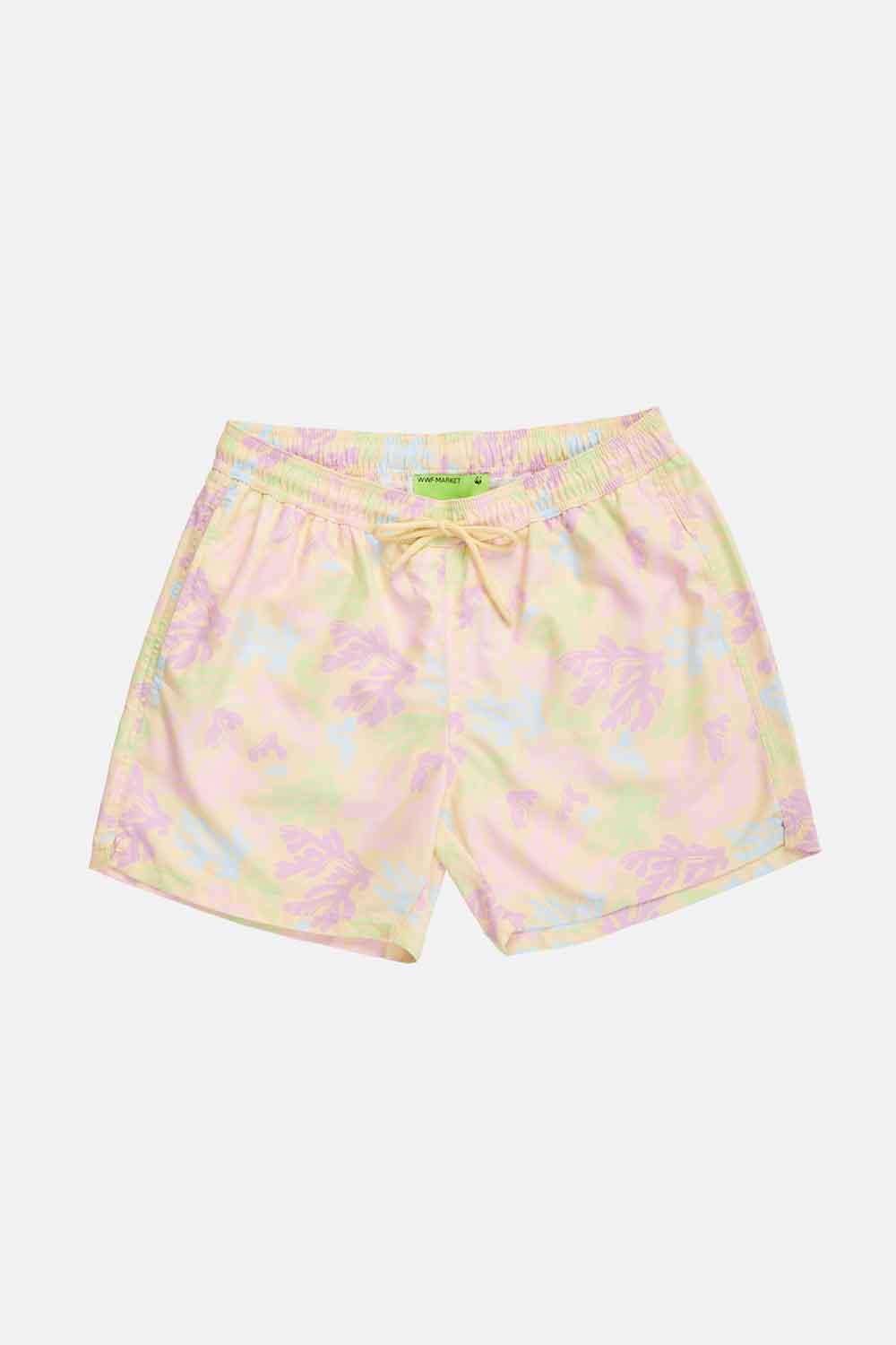 WWF Market-Coral All Over Print Deniz Şortu - Sarı-Mayo-2-Milagron.com