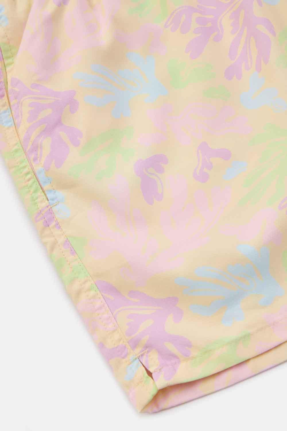 WWF Market-Coral All Over Print Deniz Şortu - Sarı-Mayo-4-Milagron.com