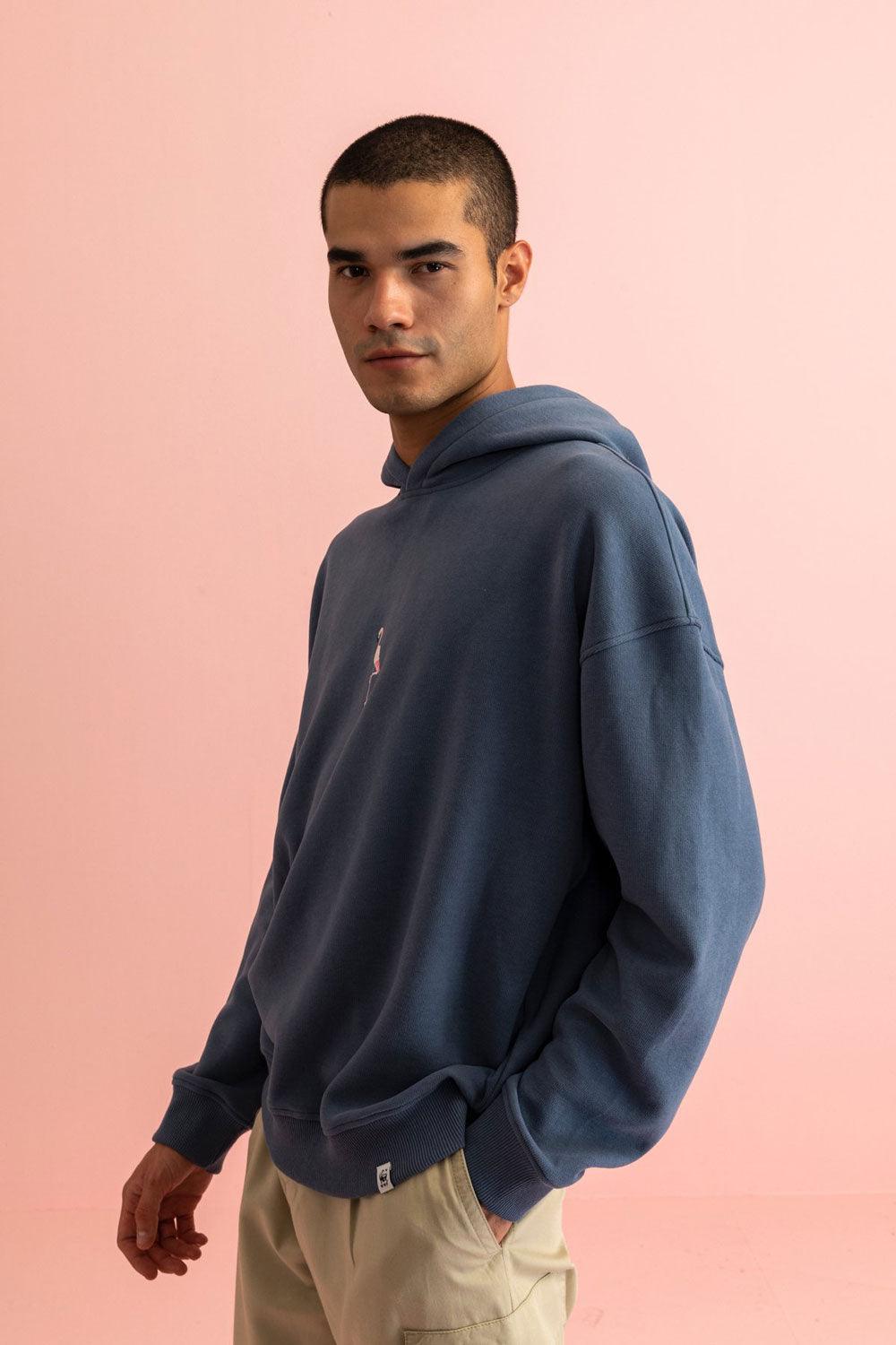 WWF Market-Flamingo Hoodie - Flint Mavi-Sweatshirts & Hoodies-6-Milagron.com