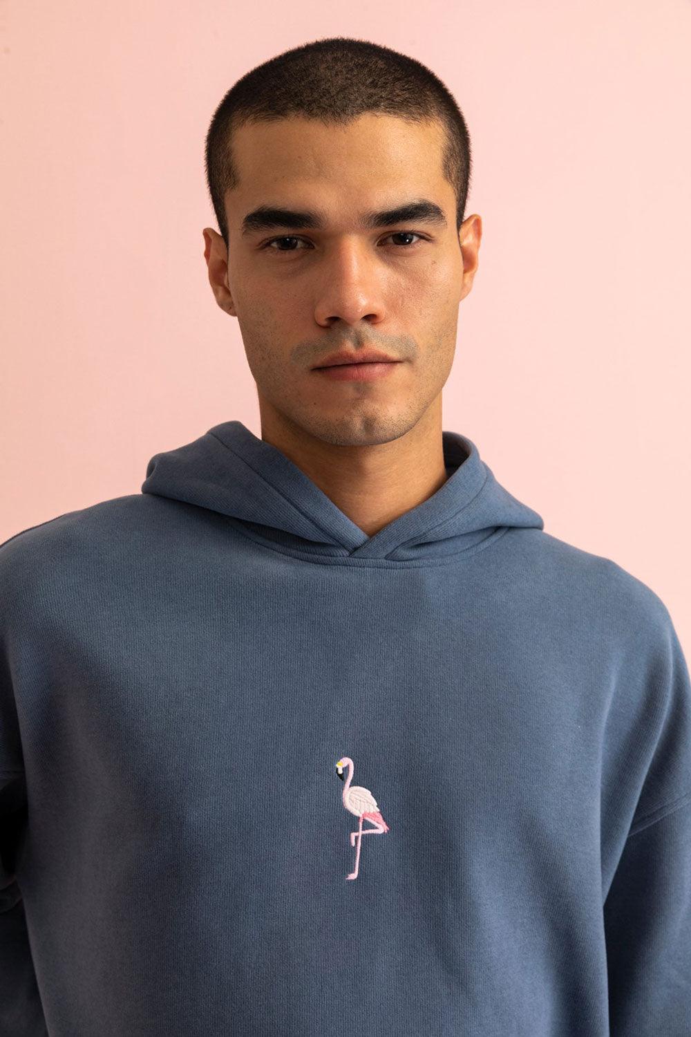 WWF Market-Flamingo Hoodie - Flint Mavi-Sweatshirts & Hoodies-9-Milagron.com