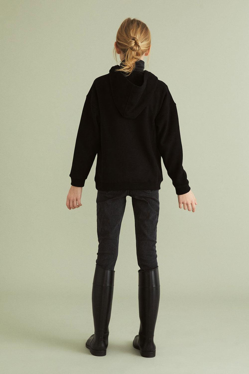 WWF Market-Gergedan Çocuk Hoodie - Siyah-Sweatshirts & Hoodies-5-Milagron.com