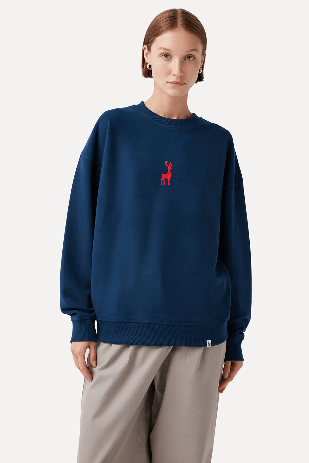 WWF Market-Geyik Sweatshirt - Lacivert-Sweatshirts & Hoodies-6-Milagron.com