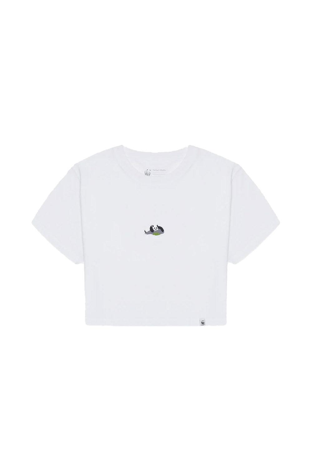 WWF Market-Giant Panda Crop T-shirt - Beyaz-T-Shirts-1-Milagron.com