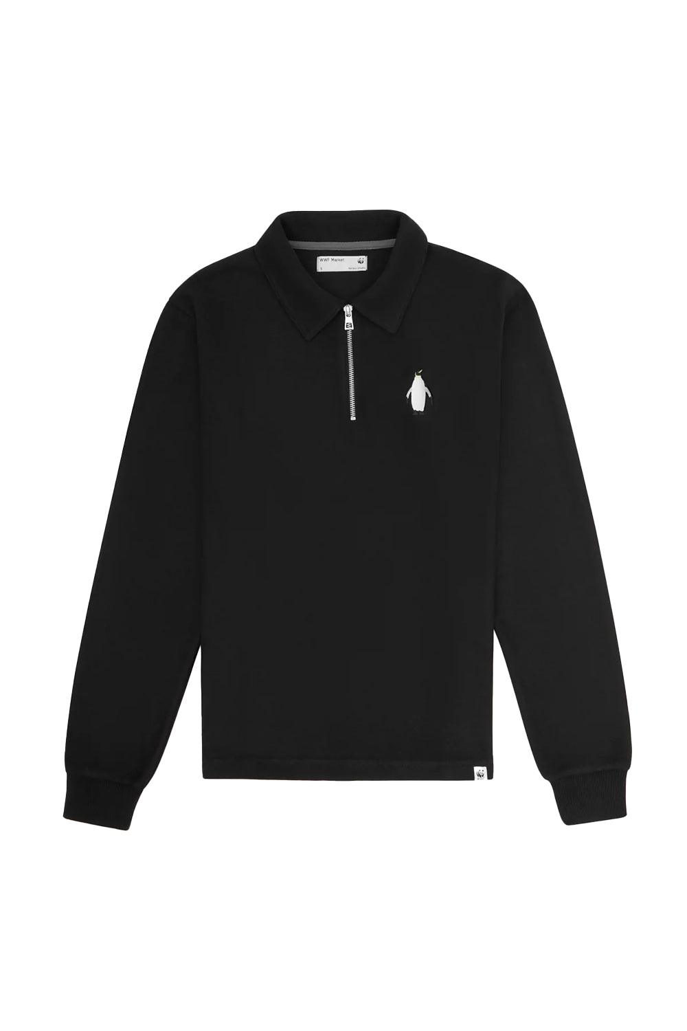 WWF Market-İmparator Penguen Polo Yaka Sweatshirt - Siyah-Sweatshirts & Hoodies-1-Milagron.com