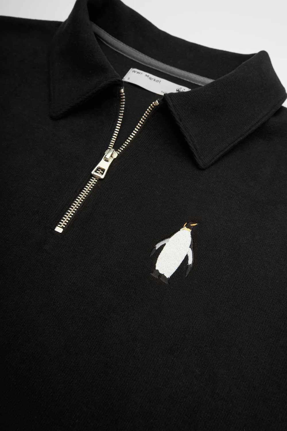 WWF Market-İmparator Penguen Polo Yaka Sweatshirt - Siyah-Sweatshirts & Hoodies-3-Milagron.com