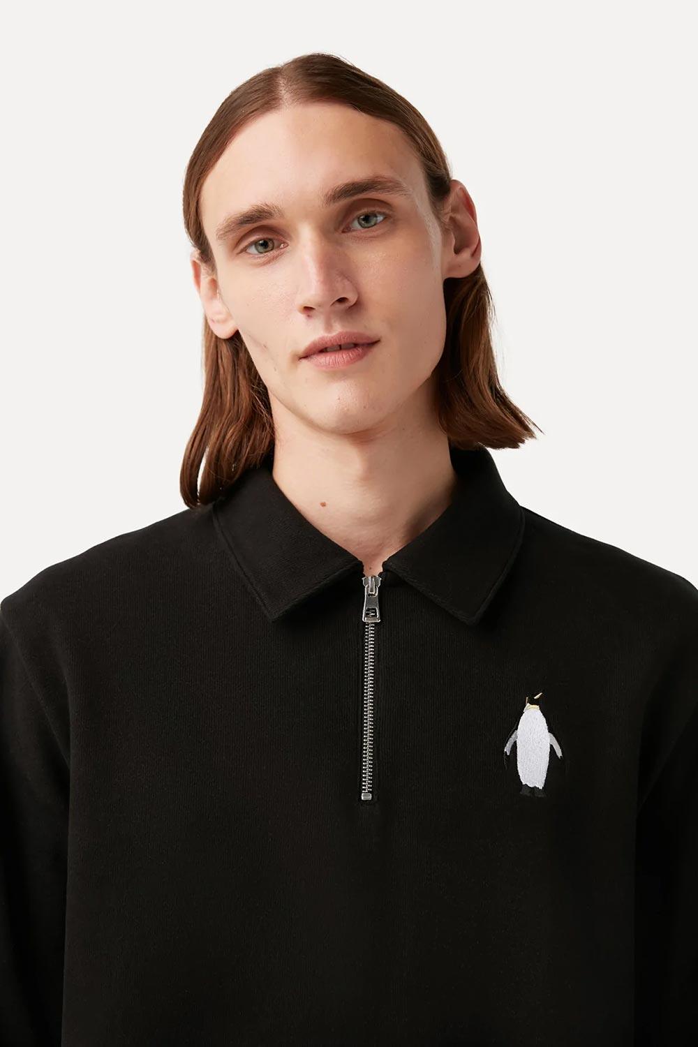 WWF Market-İmparator Penguen Polo Yaka Sweatshirt - Siyah-Sweatshirts & Hoodies-5-Milagron.com