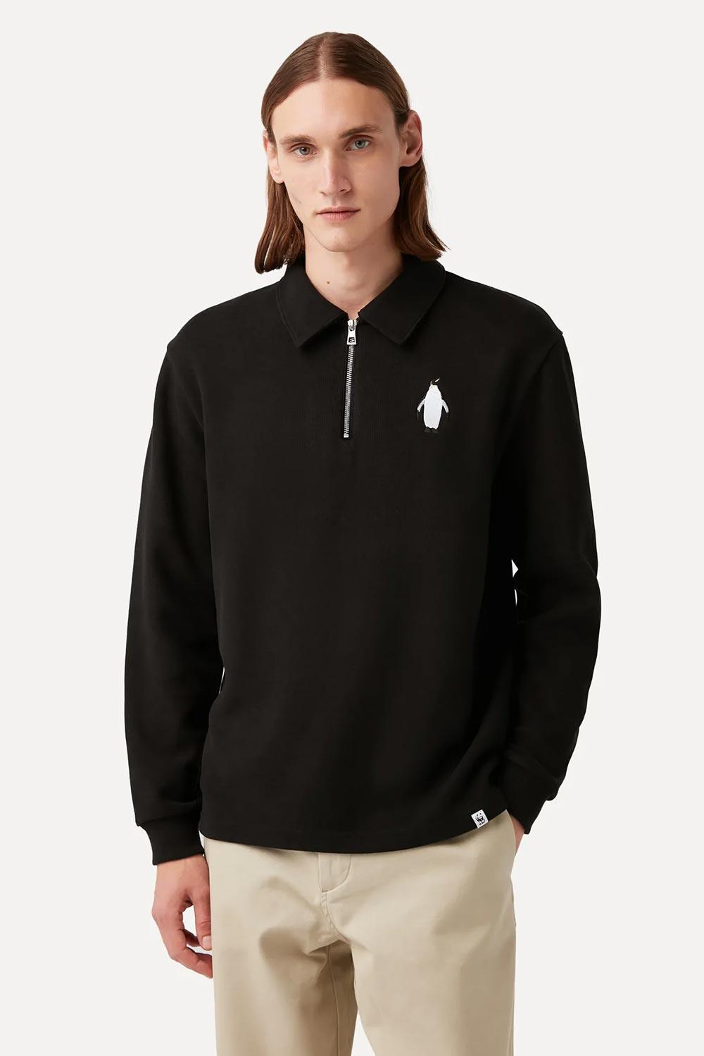 WWF Market-İmparator Penguen Polo Yaka Sweatshirt - Siyah-Sweatshirts & Hoodies-9-Milagron.com