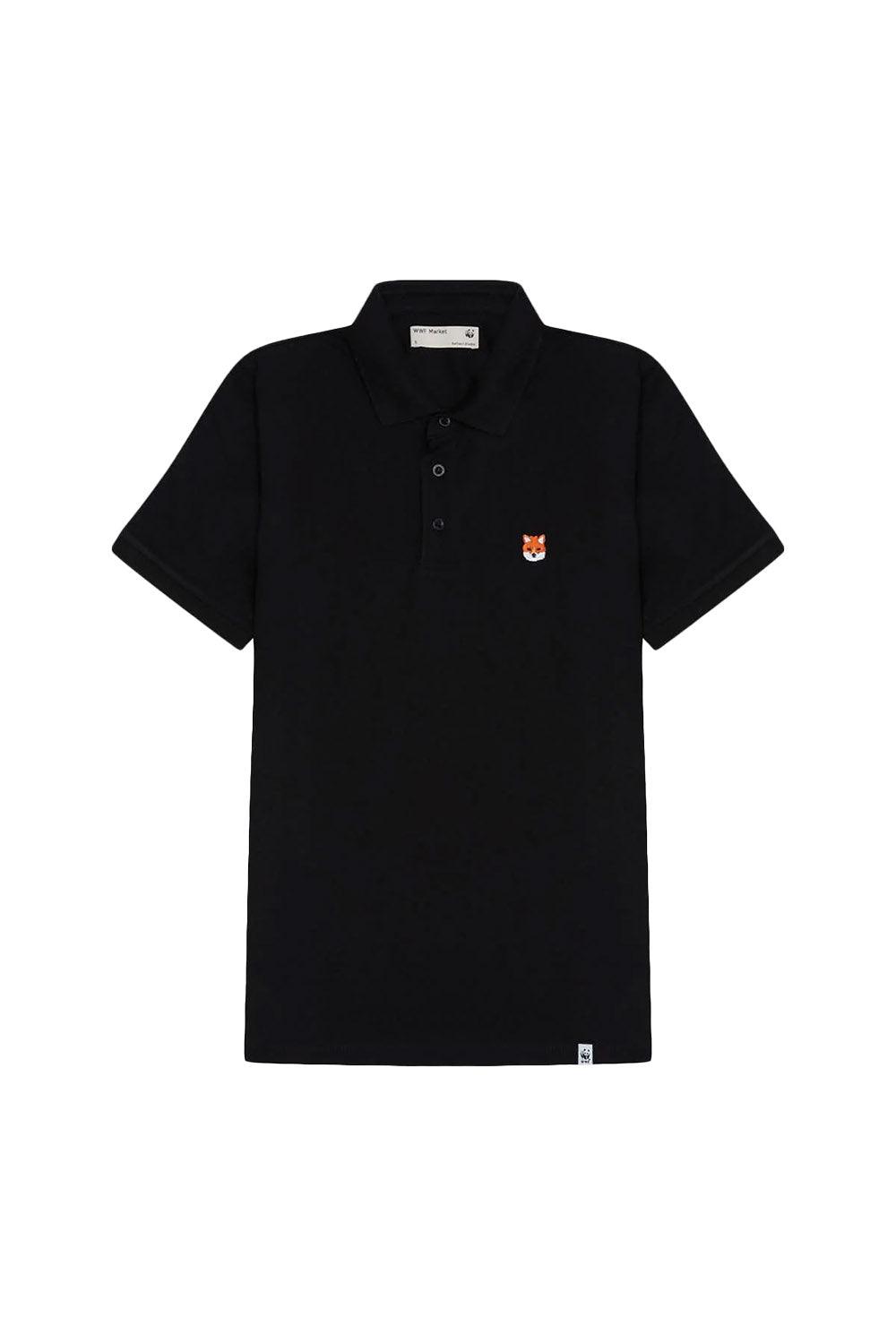 WWF Market-Kızıl Tilki Polo Yaka T-shirt - Siyah-T-Shirts-1-Milagron.com