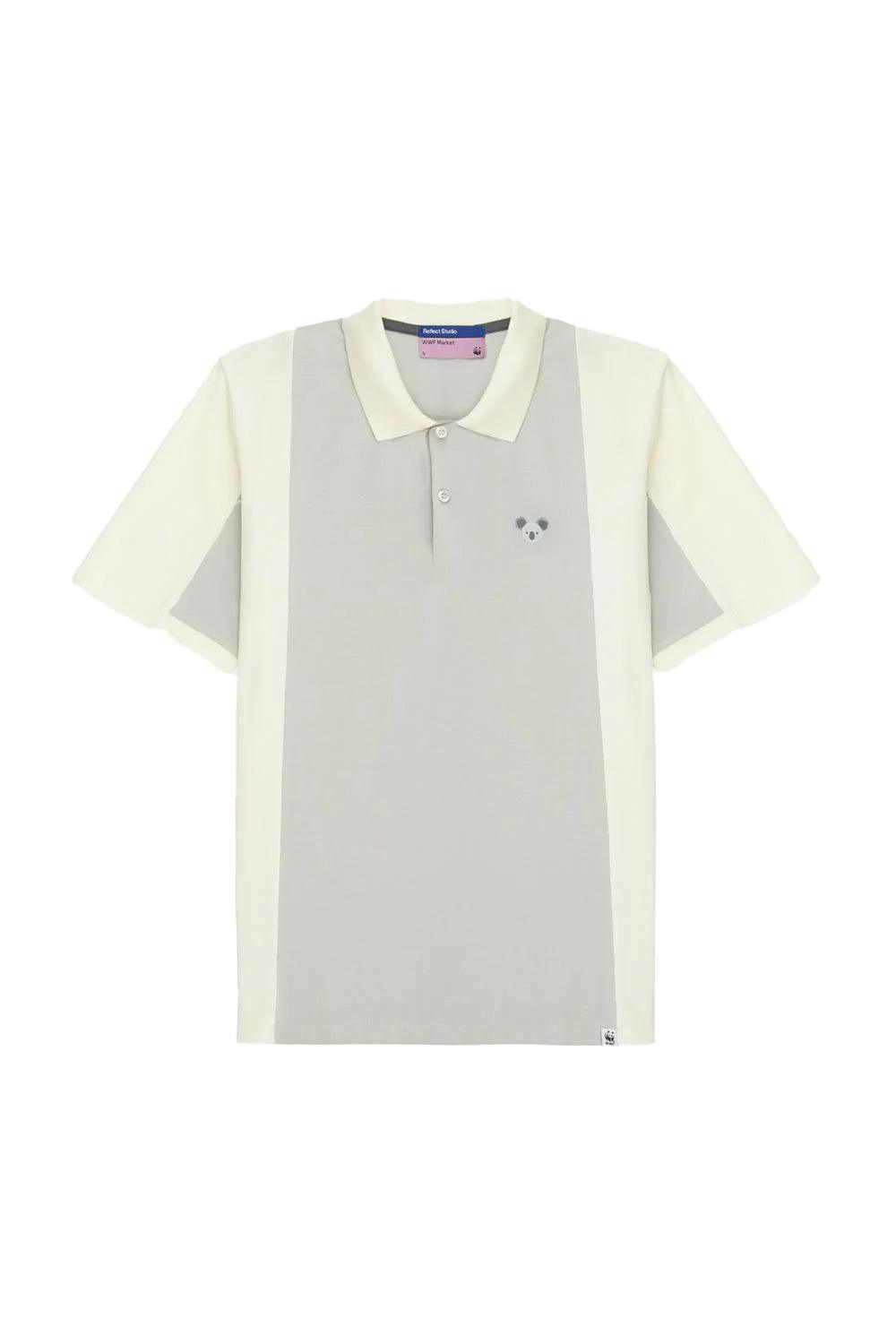 WWF Market-Koala Colorblock Polo Yaka T-Shirt - Gri-T-Shirts-1-Milagron.com