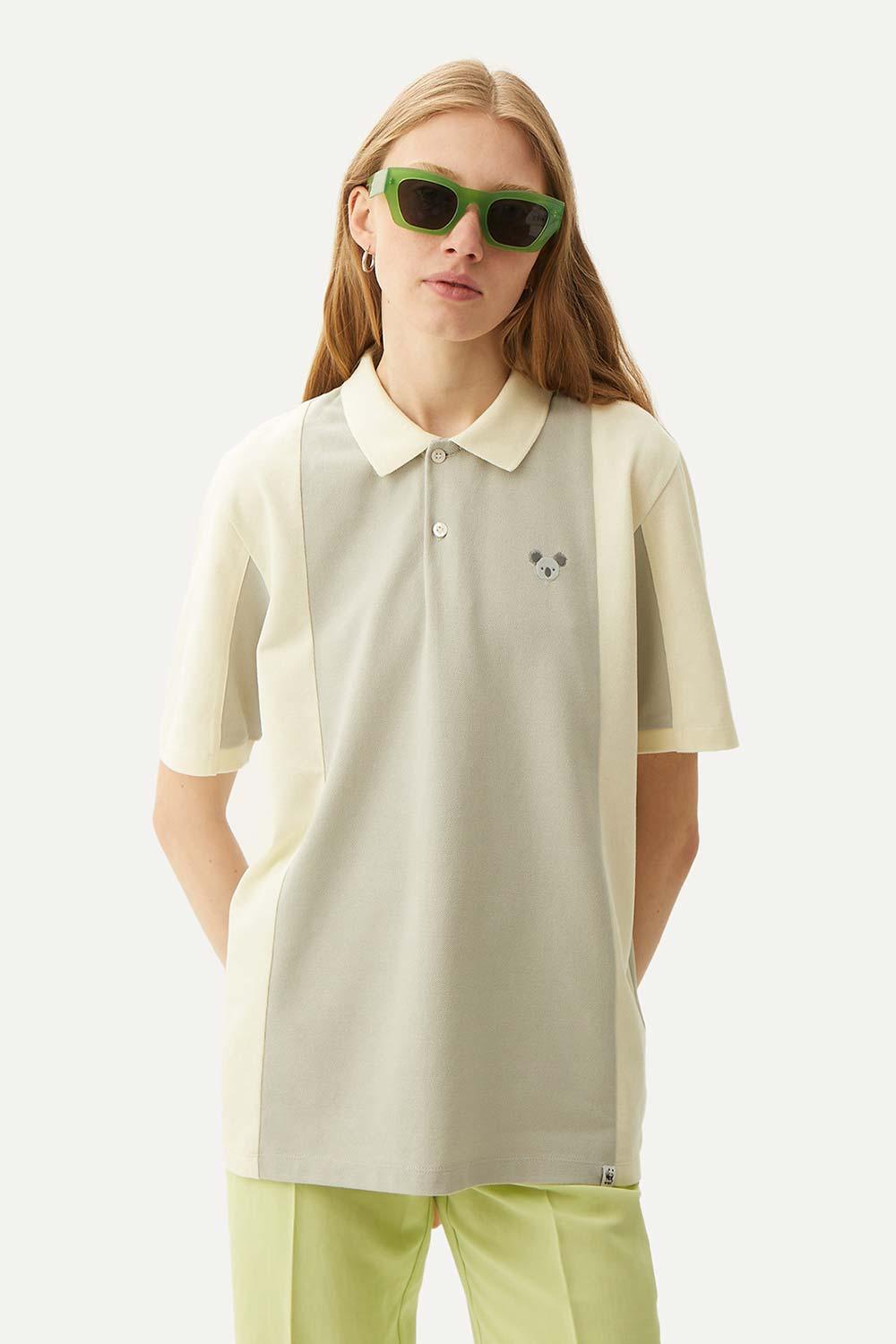 WWF Market-Koala Colorblock Polo Yaka T-Shirt - Gri-T-Shirts-5-Milagron.com