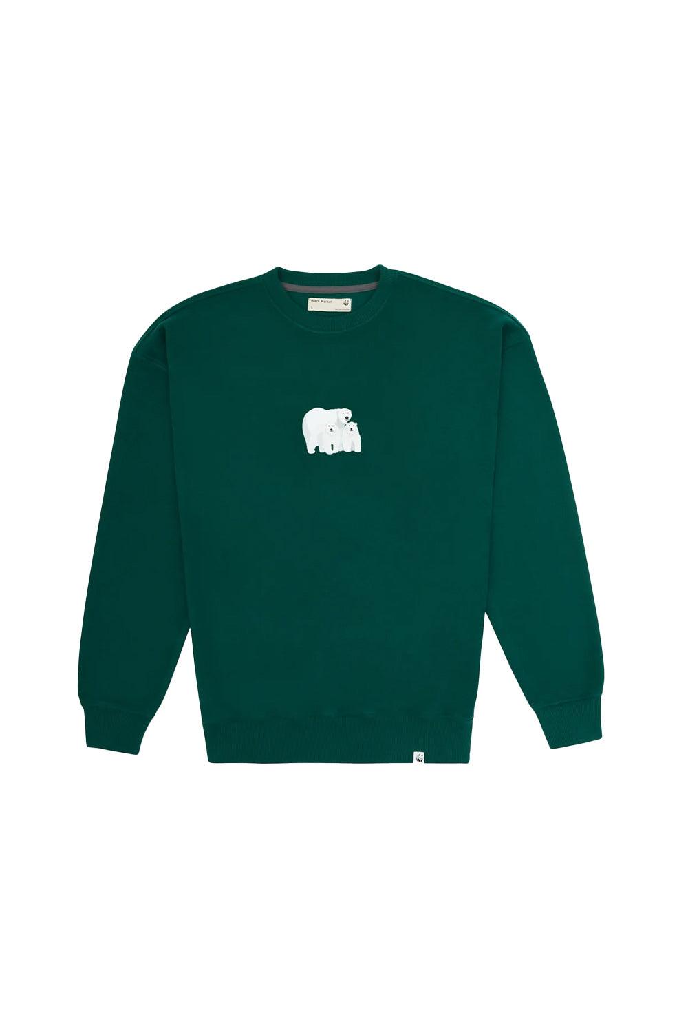 WWF Market-Kutup Ayıları Sweatshirt - Koyu Yeşil-Sweatshirts & Hoodies-1-Milagron.com