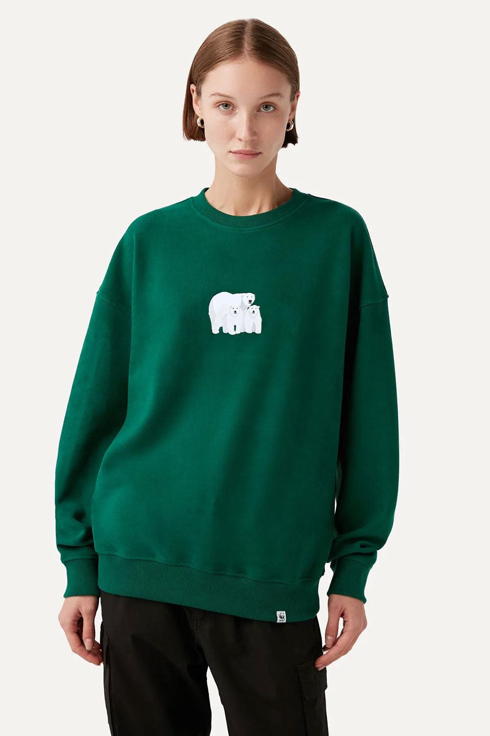 WWF Market-Kutup Ayıları Sweatshirt - Koyu Yeşil-Sweatshirts & Hoodies-4-Milagron.com