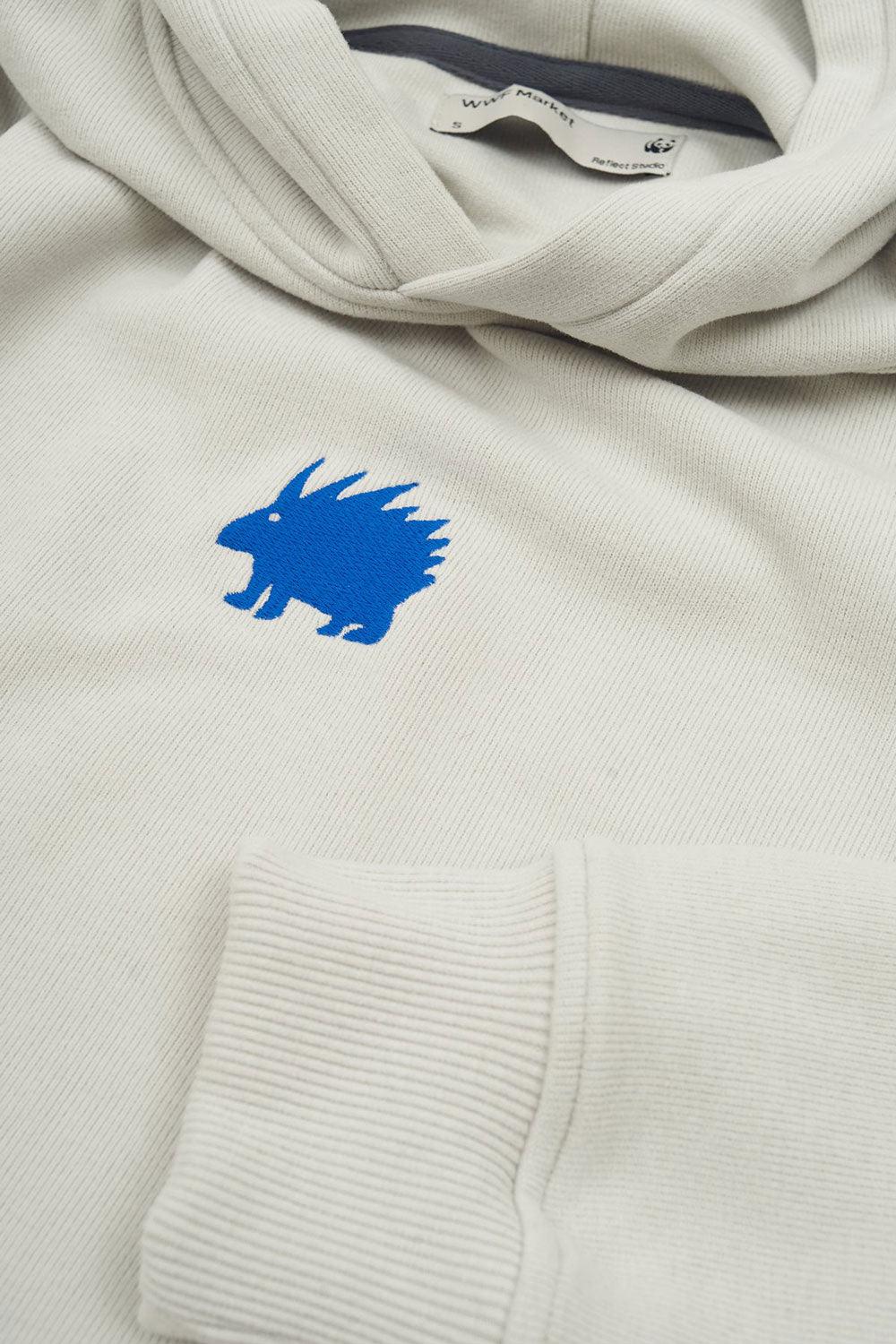 WWF Market-Lar Oklu Kirpi Hoodie - Gri-Sweatshirts & Hoodies-3-Milagron.com