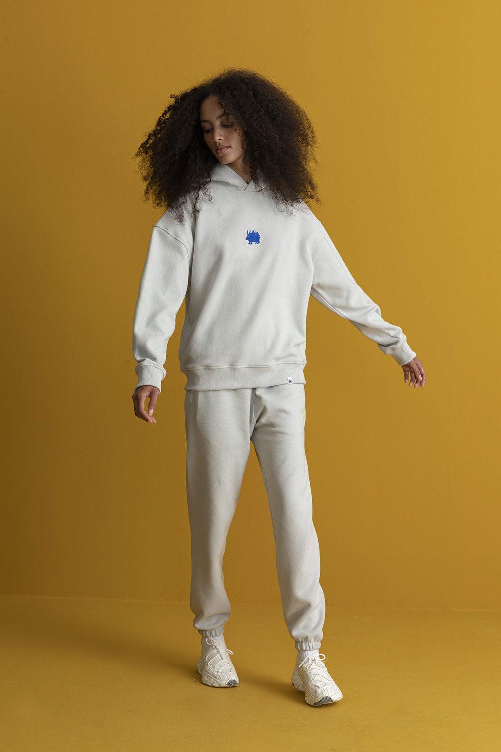 WWF Market-Lar Oklu Kirpi Hoodie - Gri-Sweatshirts & Hoodies-4-Milagron.com