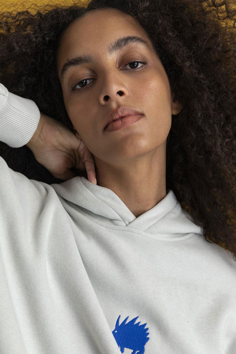 WWF Market-Lar Oklu Kirpi Hoodie - Gri-Sweatshirts & Hoodies-5-Milagron.com