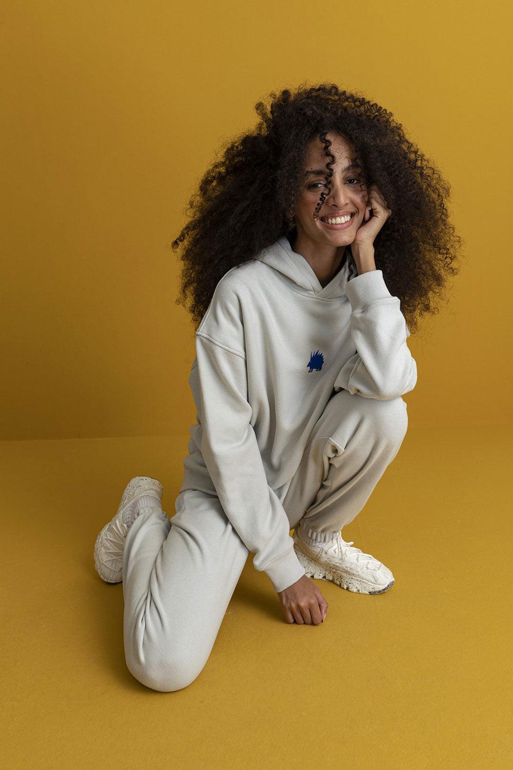 WWF Market-Lar Oklu Kirpi Hoodie - Gri-Sweatshirts & Hoodies-6-Milagron.com