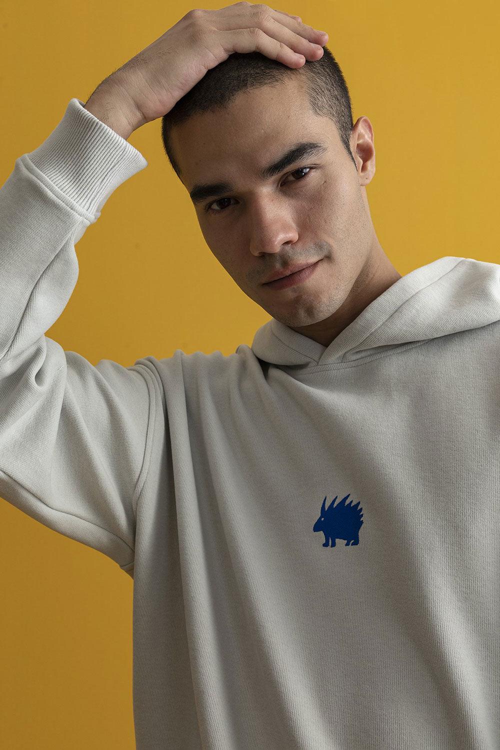 WWF Market-Lar Oklu Kirpi Hoodie - Gri-Sweatshirts & Hoodies-7-Milagron.com