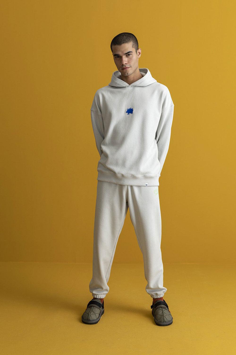 WWF Market-Lar Oklu Kirpi Hoodie - Gri-Sweatshirts & Hoodies-8-Milagron.com