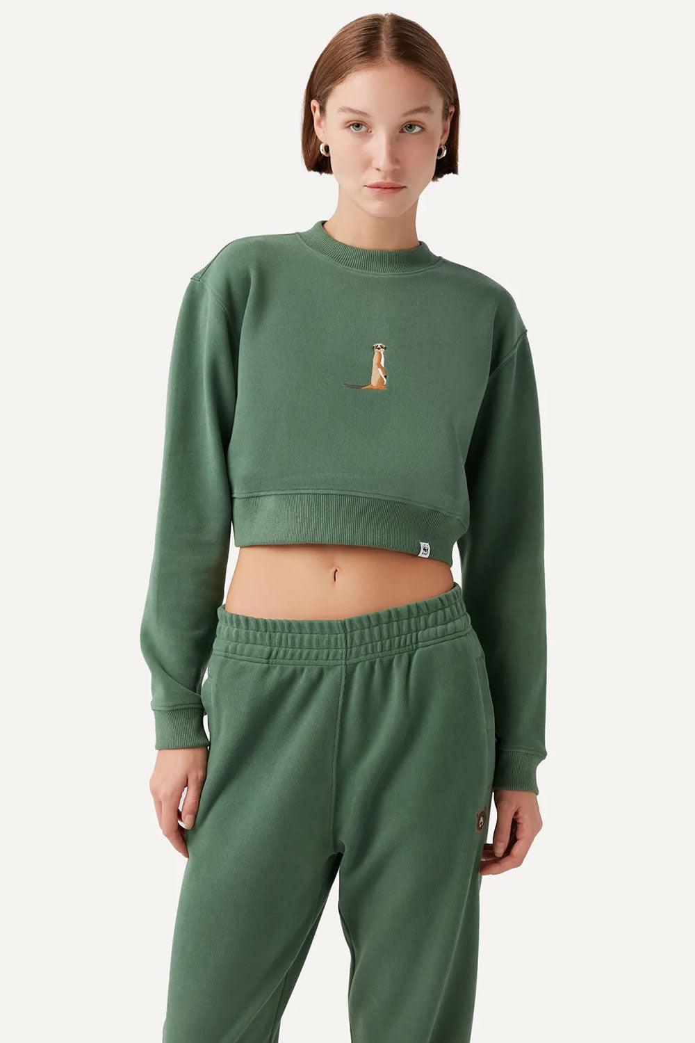 WWF Market-Mirket Crop Sweatshirt - Yeşil-Sweatshirts & Hoodies-2-Milagron.com