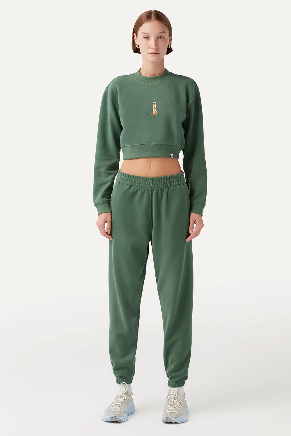 WWF Market-Mirket Crop Sweatshirt - Yeşil-Sweatshirts & Hoodies-4-Milagron.com