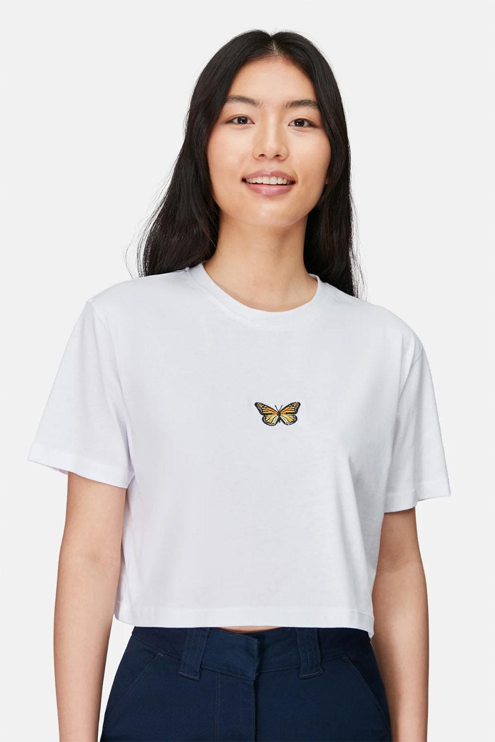 WWF Market-Monark Kelebeği Crop T-shirt - Beyaz-T-Shirts-3-Milagron.com