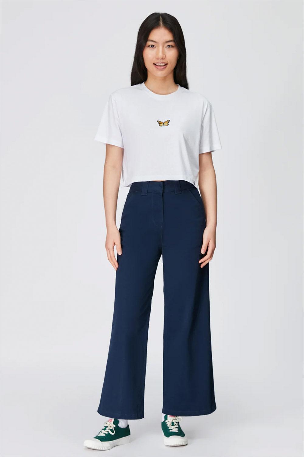 WWF Market-Monark Kelebeği Crop T-shirt - Beyaz-T-Shirts-4-Milagron.com