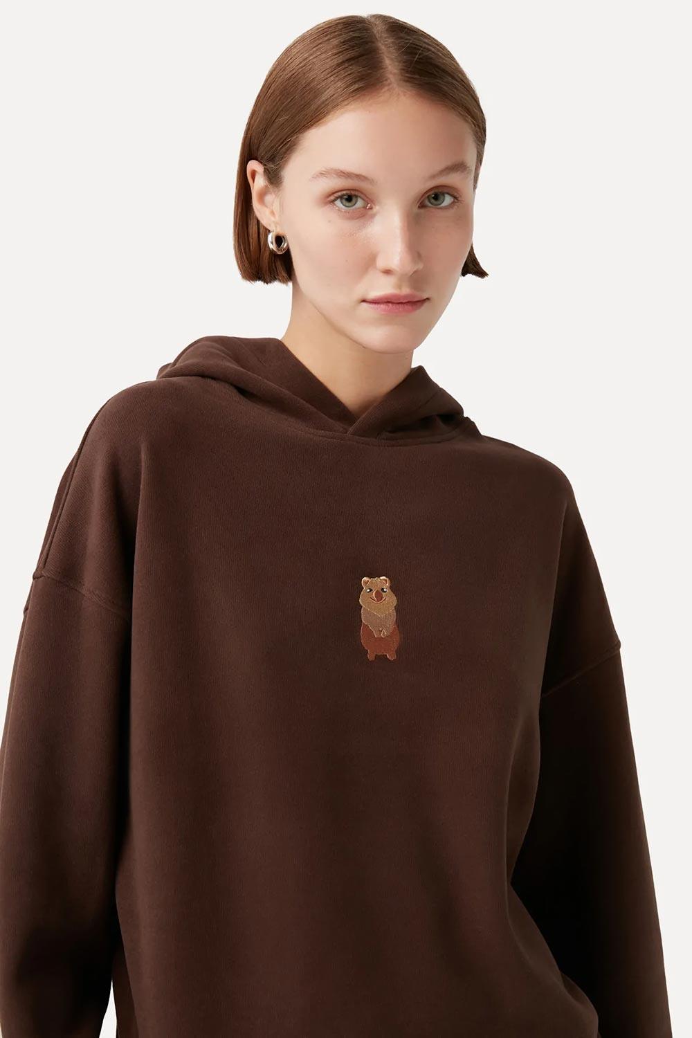 WWF Market-Quokka Hoodie - Kahverengi-Sweatshirts & Hoodies-4-Milagron.com