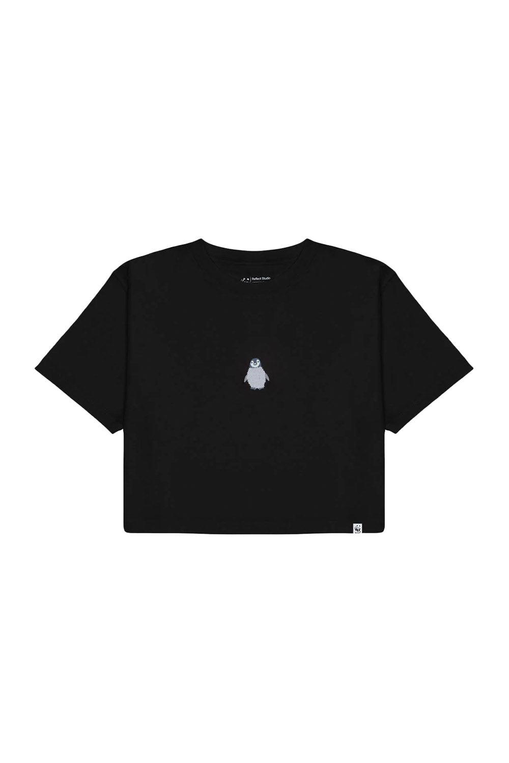 WWF Market-Yavru İmparator Penguen Crop T-shirt - Siyah-T-Shirts-1-Milagron.com